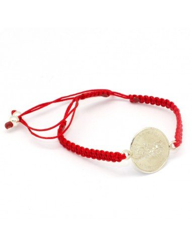 Pulsera en plata de ley con macramé de la...