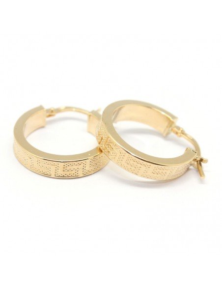 Pendientes de aro de oro con estampado