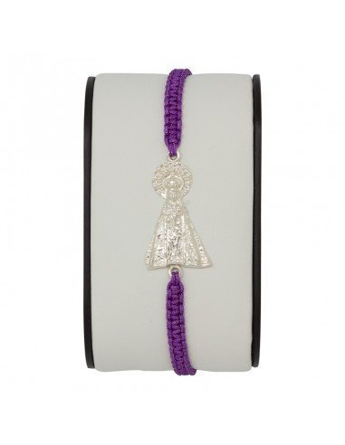 Pulsera en plata de ley con macramé de la...