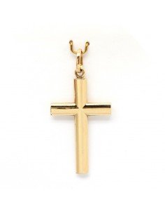 Cruz lisa sin cristo realizada en oro amarillo de 18 Kts.