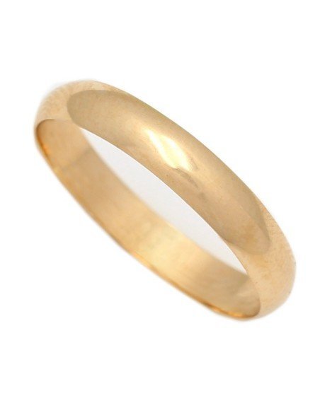 Alianza clásica de boda en oro amarillo brillante y 3,5 mm de anchura.