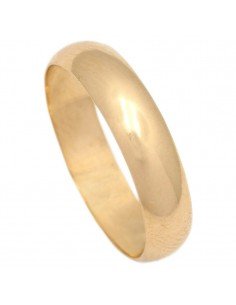 Alianza clásica de boda en oro amarillo brillante y 5mm de anchura
