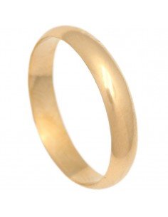 Alianza clásica de boda en oro amarillo brillante