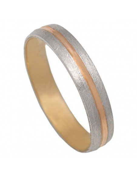 Alianza de oro blanco combinada con oro rosa.