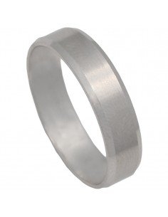 Alianza mate brillo en oro blanco de 18 Kts.