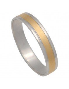 Alianza de 4mm de anchura combinada en oro blanco y oro amarillo.