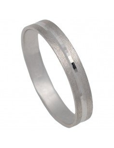 Alianza mate brillo en oro blanco de 18 Kts.