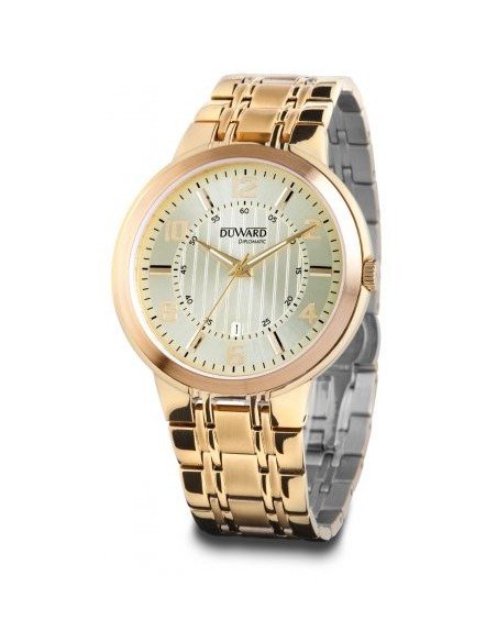 Reloj de acero chapado en oro para hombre de la marca duward