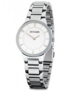 Reloj extraplano de caballero de la marca Duward y esfera blanca