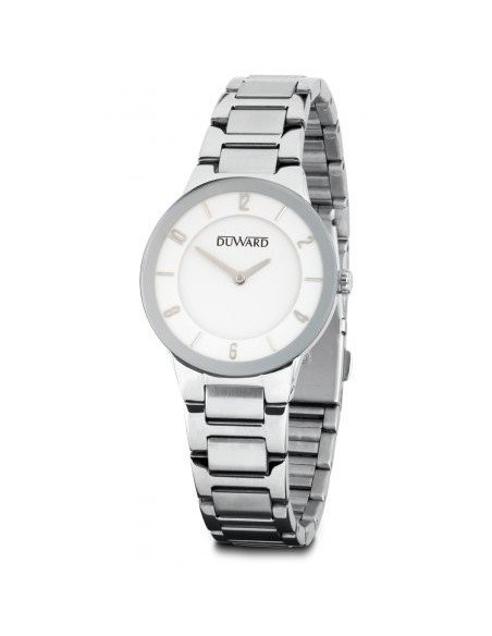 Reloj extraplano de caballero de la marca Duward y esfera blanca