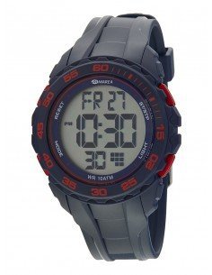 Reloj digital para caballero de la marca Marea en colores rojo y azul