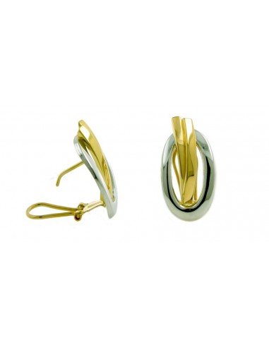 Pendientes para señora en oro blanco y amarillo de 18Kts