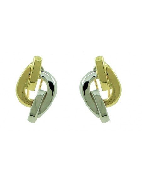 Pendientes en oro blanco y oro amarillo para señora