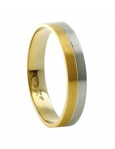 Alianza de boda bicolor oro...