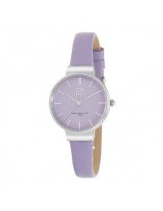 Reloj para señora con correa de piel violeta de la marca Marea