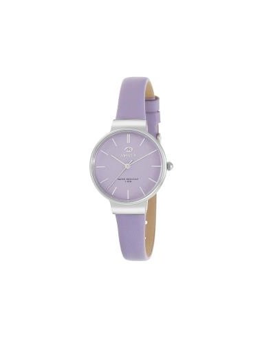 Reloj para señora con correa de piel violeta de la marca Marea