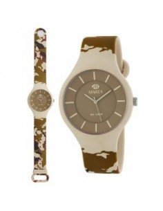 Reloj de silicona Bravo Camuflaje con cierre de botón de la marca Marea