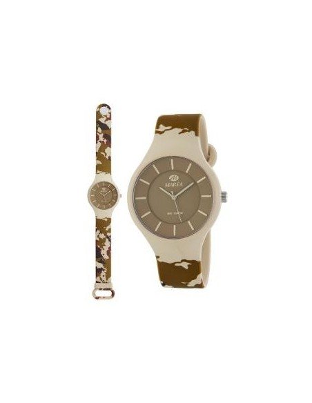 Reloj de silicona Bravo Camuflaje con cierre de botón de la marca Marea