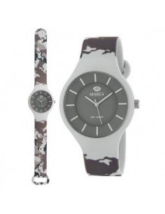 Reloj de silicona Charlie camuflaje con cierre de botón de la marca Marea