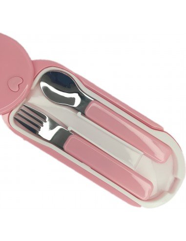 Cubiertos rosas para bebé