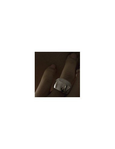 Anillo grande de plata con circonitas