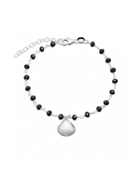 Pulsera de onis y una concha en plata