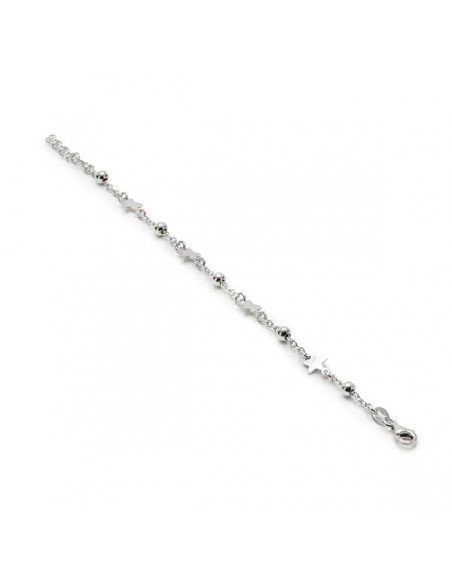 Pulsera de estrellas y bolitas de plata