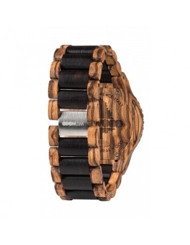 Reloj madera de zebrano oscuro
