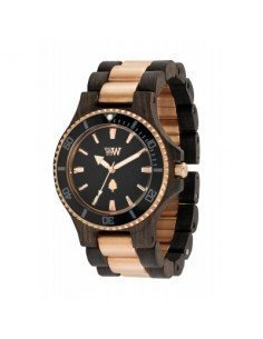 Reloj de madera bicolor