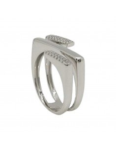 Sortija de plata con tres...