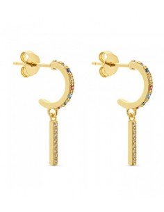 Pendientes aro multicolor y...