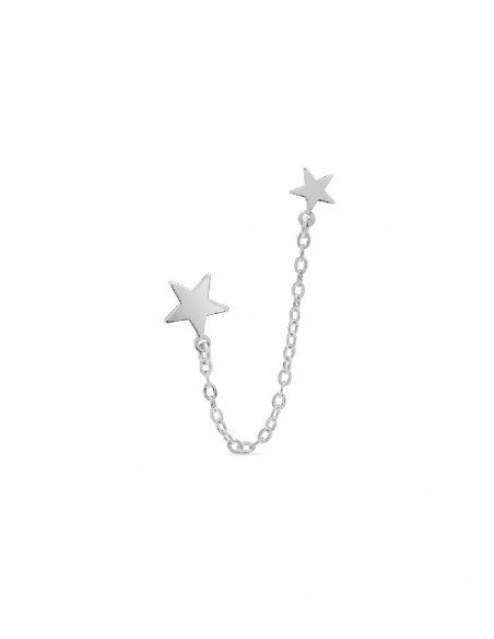 Pendiente con cadena y estrellas