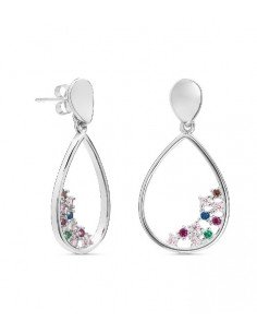 Pendientes lágrima multicolor