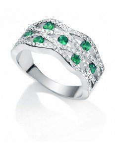 Anillo circonitas verdes