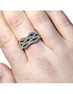 Anillo circonitas verdes 2