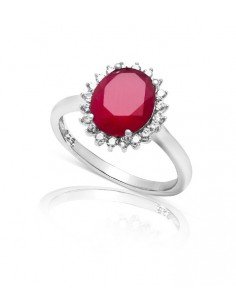 Anillo piedra roja