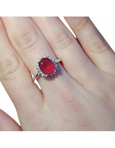 Anillo piedra roja