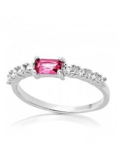 Anillo fino piedra roja