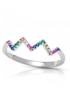 Anillo circonitas multicolores