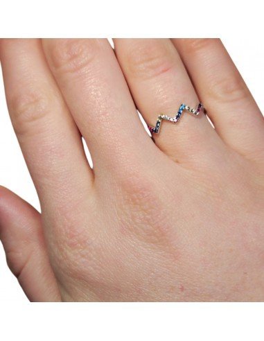Anillo circonitas multicolores