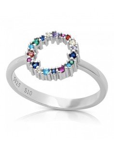 Anillo círculo multicolor