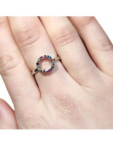 Anillo círculo multicolor