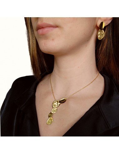Pendientes largos chapados en oro