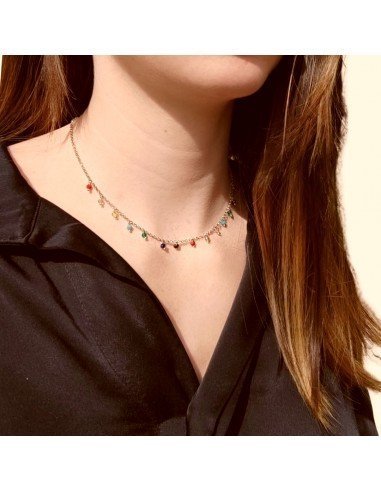 Collar charms circonitas multicolores