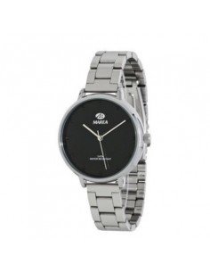 Reloj plateado y negro