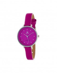 Reloj de piel fucsia
