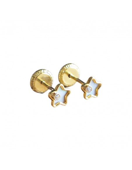 Pendientes oro estrellas bebé