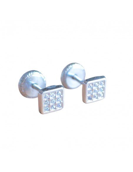 Pendientes oro blanco bebé