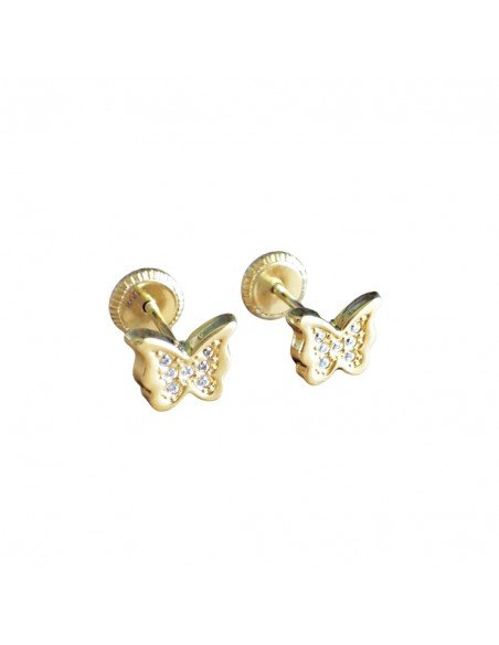 Pendientes oro niña mariposas