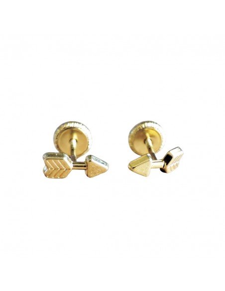 Pendientes oro niña flechas